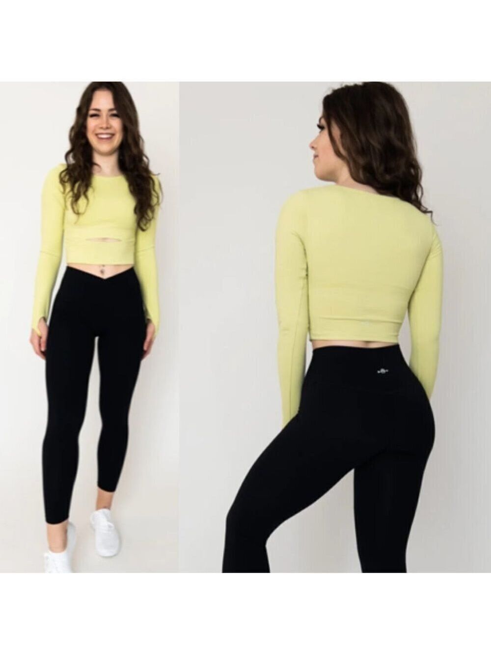 Bare Activewear Green Small Long Sleeve Crop Top